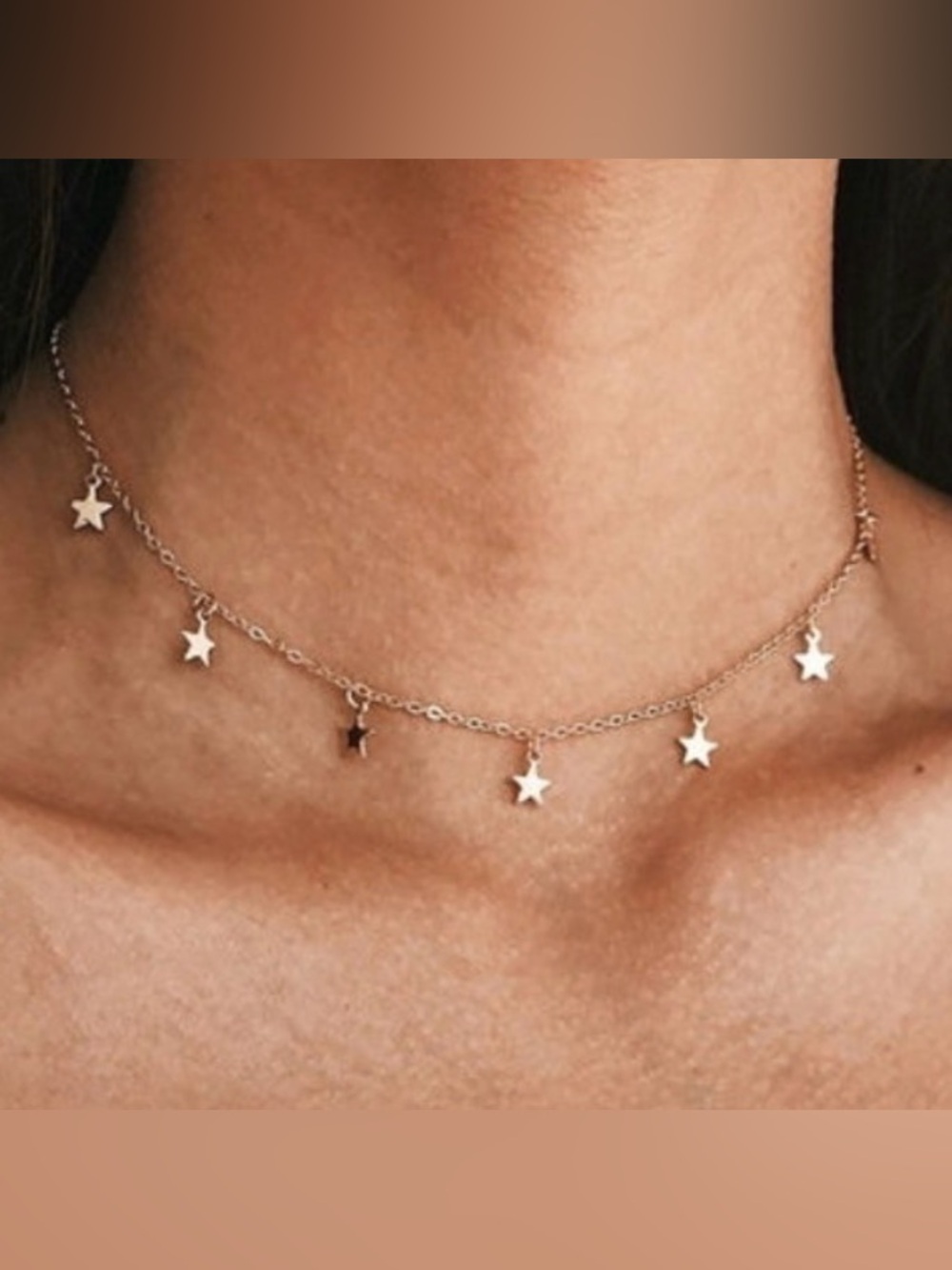 Urban Outfitters Star spangled Gold Tone Choker Necklace